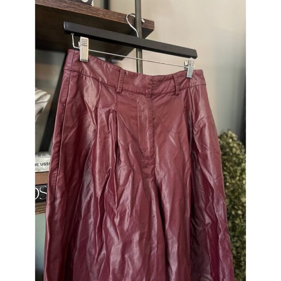 Nicholas Faux Leather Sofia Culottes Red Womens Size 8 - Picture 7 of 15